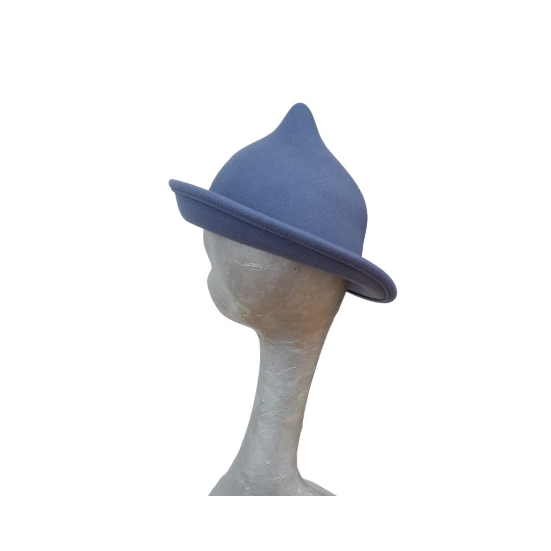 Luna - Blue Wool Felt Witches Hat