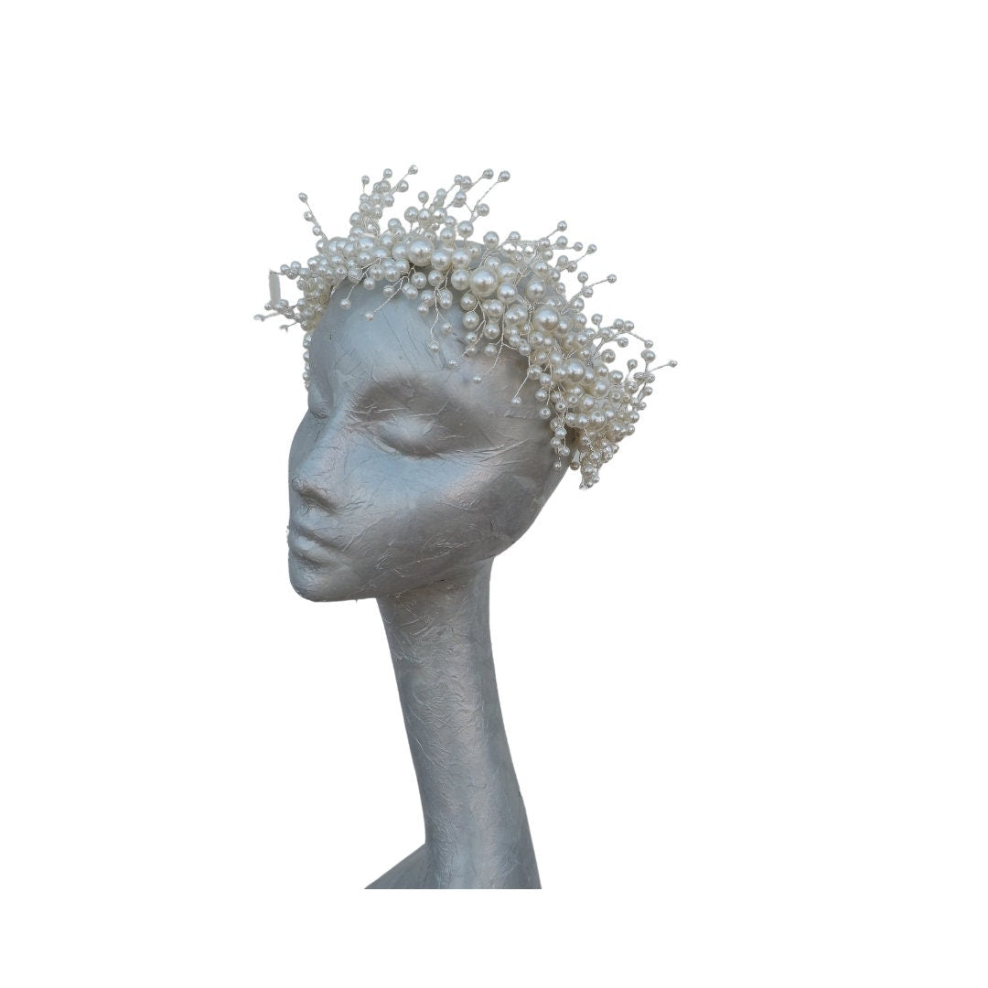 Pearl - Pearl Bridal Headdress Ivory