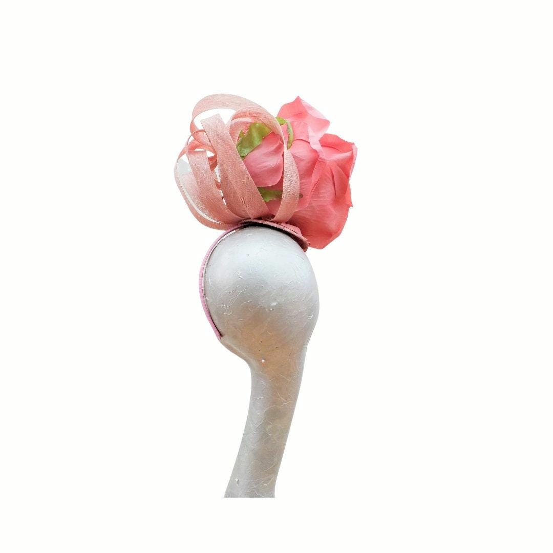 Rosa Large Dusky Pink Rose Fascinator ideal for Royal Ascot