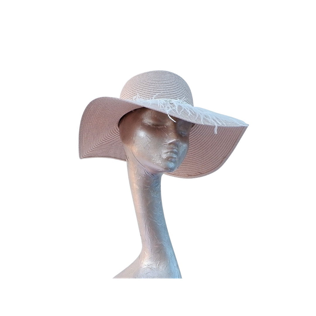 Nude Pink Straw Summer hat by Hats2go