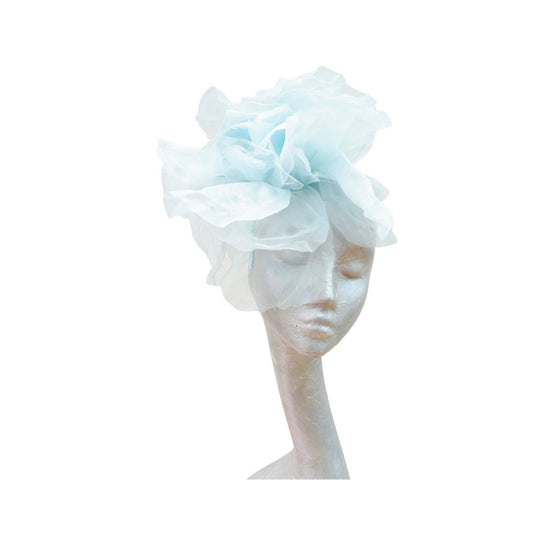 Ava-- Pale Aqua/Mint  silk organza 12 inch flower  fascinator