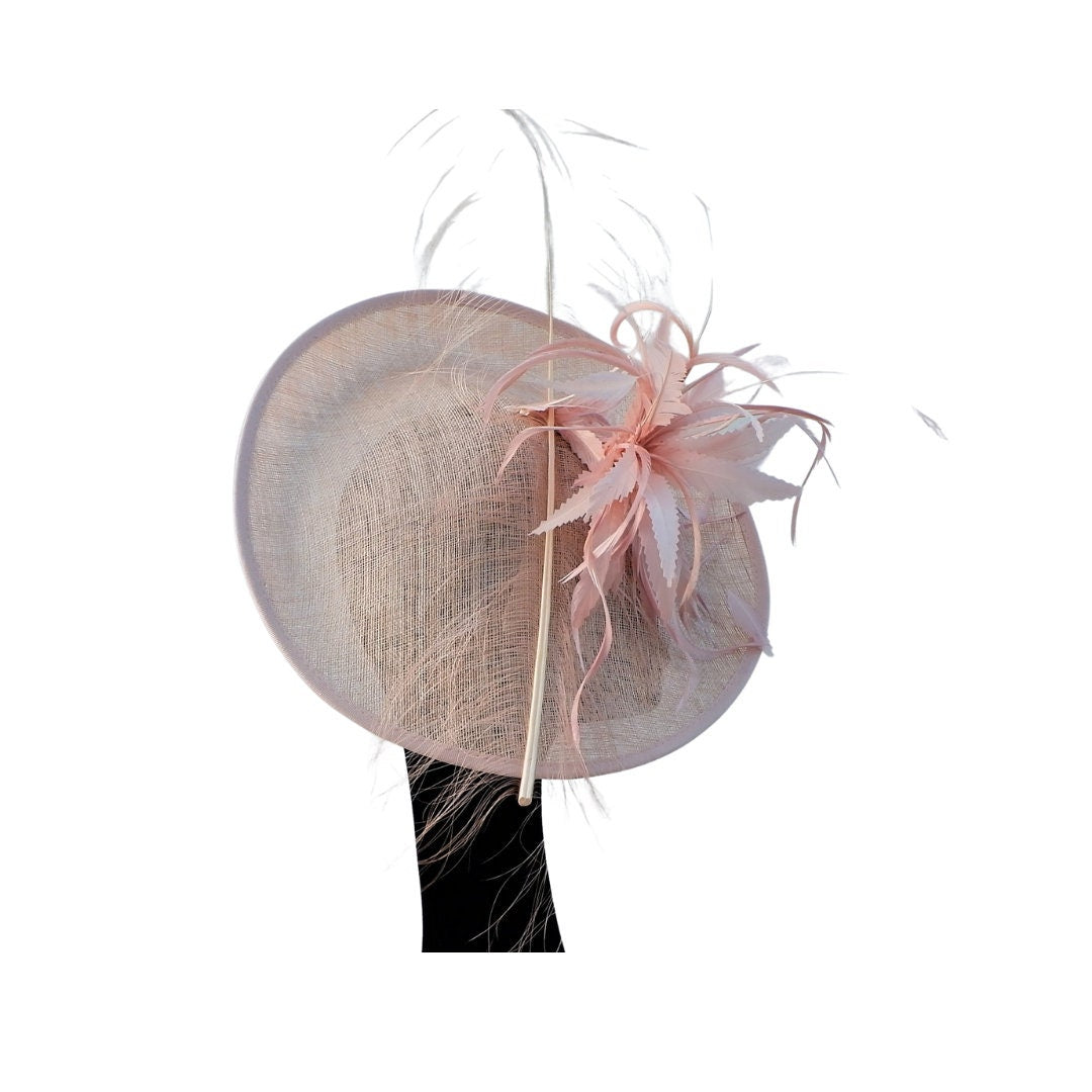 Pandora - Medium detailed Nude Sinamay fascinator