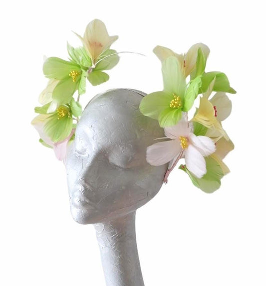 Luau- Pastel feather Fascinator