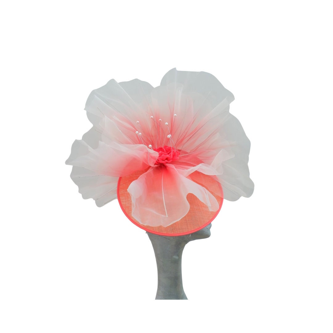 Tyr -Coral  Giant over sized Oriental Poppy  headpiece