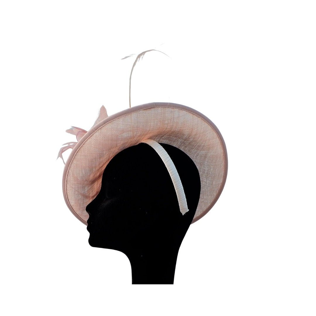 Pandora - Medium detailed Nude Sinamay fascinator