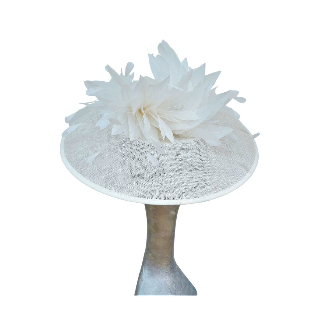 Finesse Large feature oval Sinamay & feather fascinator/hatinator
