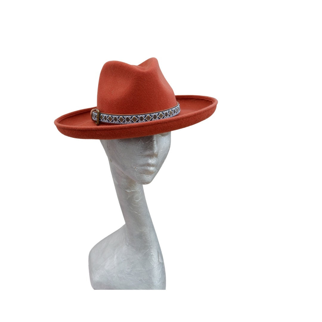 Ronnie - Terracotta Wool Felt Fedora