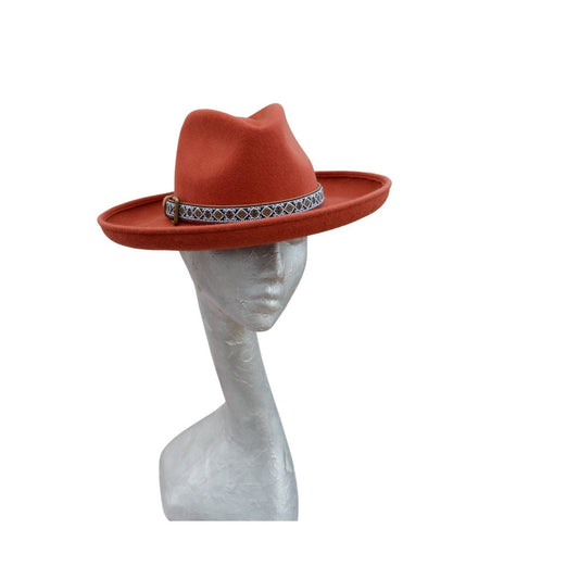 Ronnie - Terracotta Wool Felt Fedora