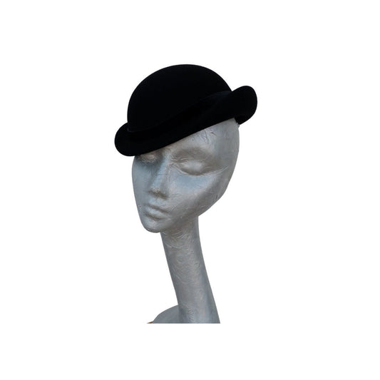 Derby - Black 40/50s style Bowler Percher hat