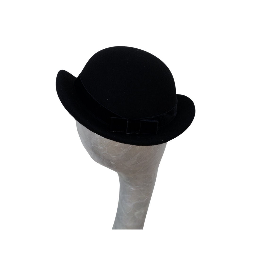 Derby - Black 40/50s style Bowler Percher hat