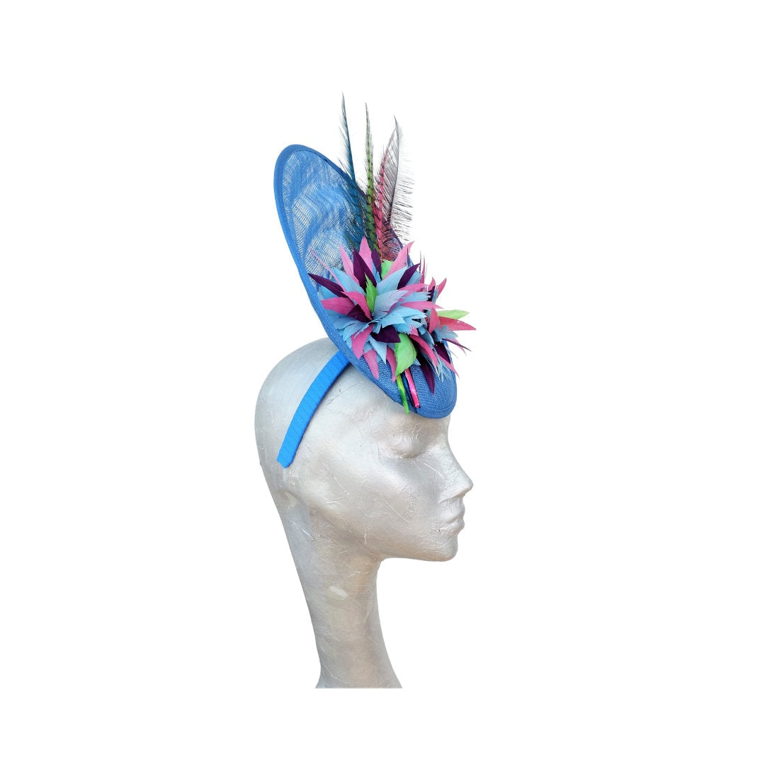Yasmin - Royal Blue, & Multi coloured Fascinator