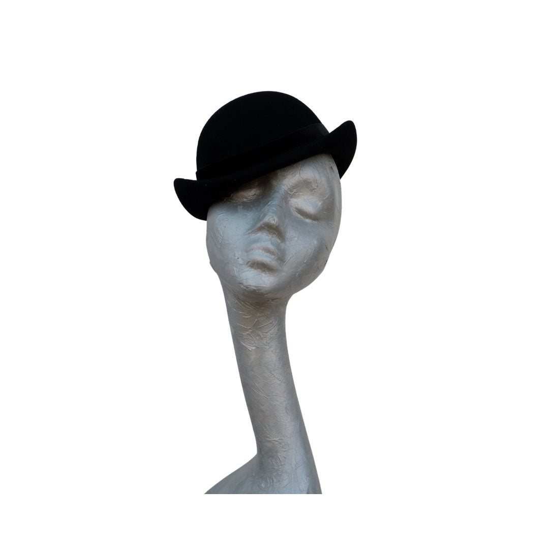 Derby - Black 40/50s style Bowler Percher hat