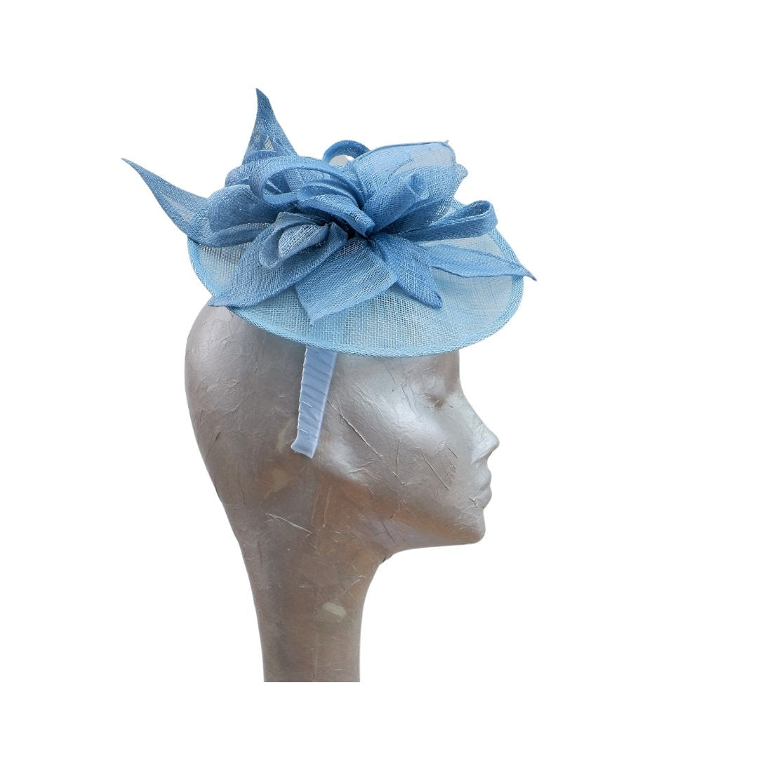 Yasmin - Airforce Blue Sinamay fascinator