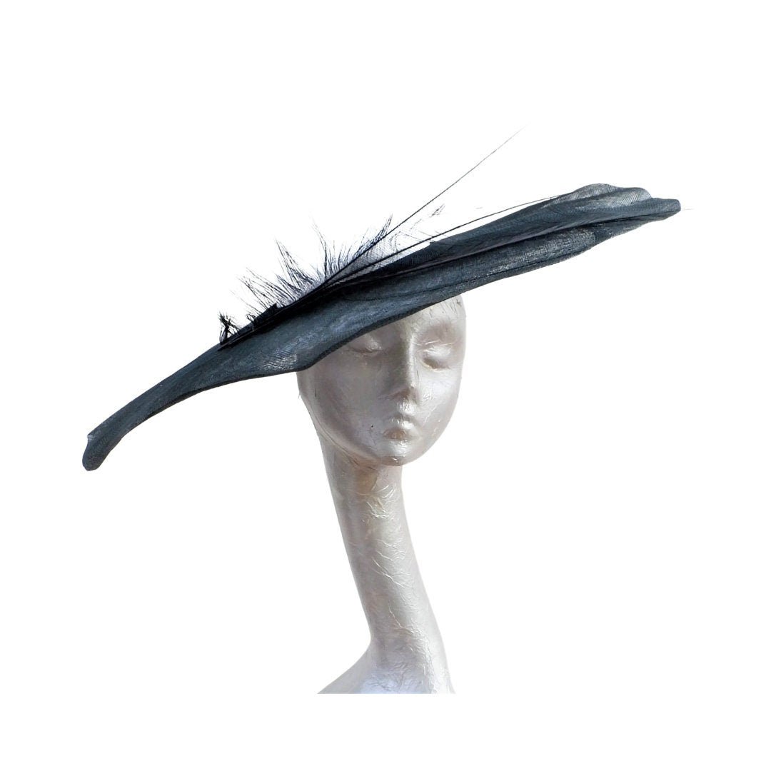 Charlie - Black & White extended Boater Hatinator