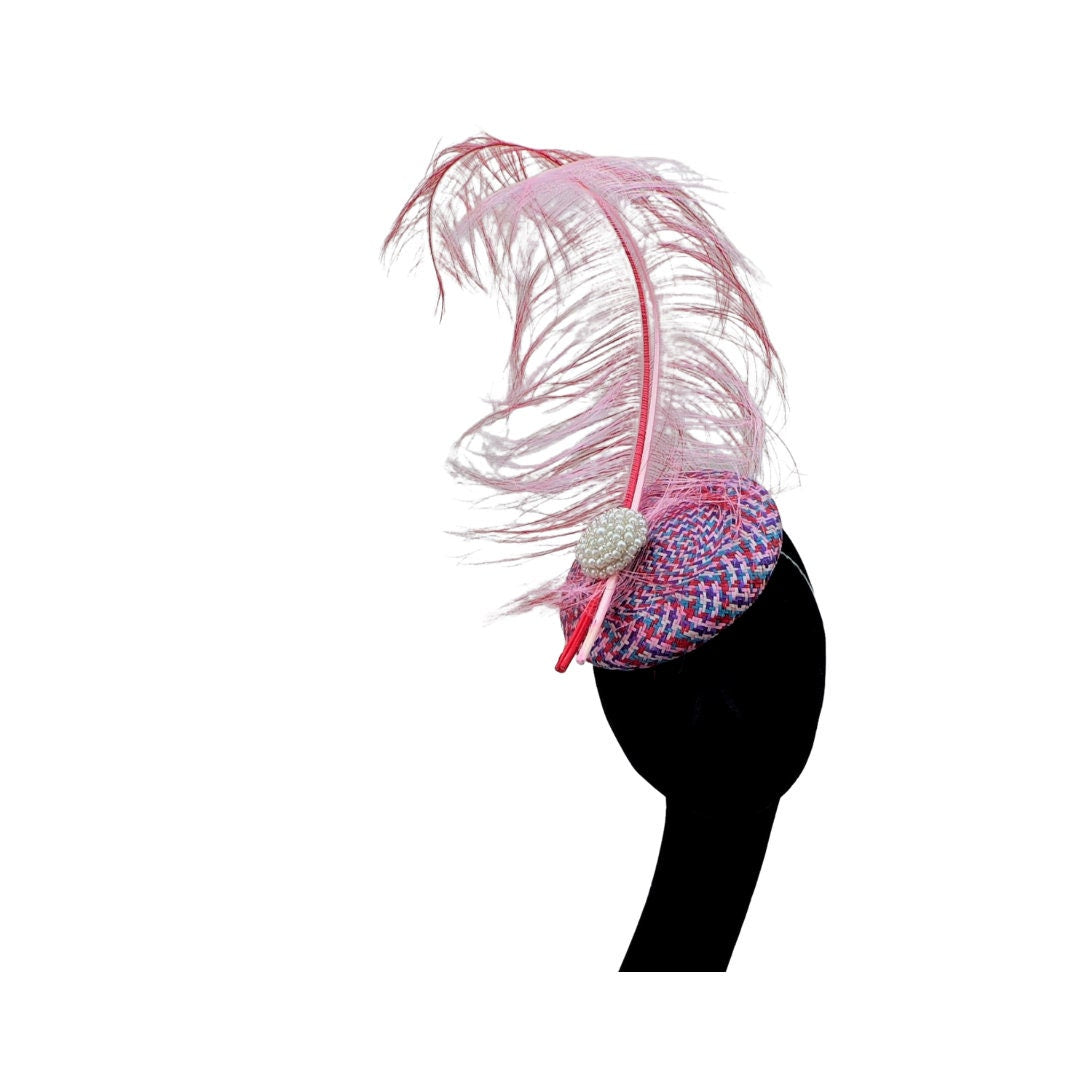 Multi Coloured Pillbox/Button Fascinator  By Hats2go