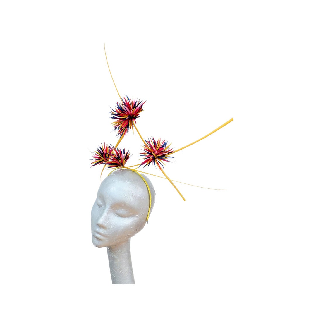 Havana - Yellow & Rainbow fascinator