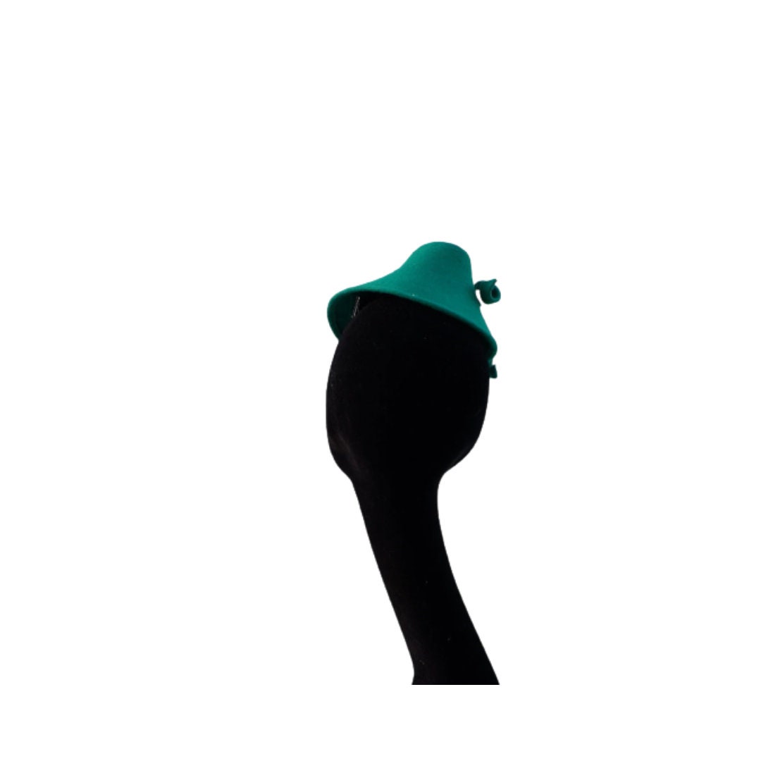 Robyn - Emerald Green felt 40's Style percher hat