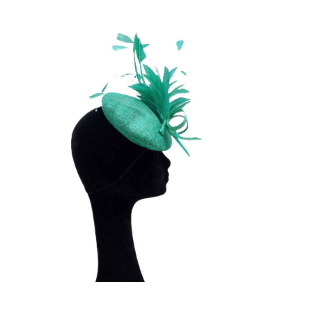 Immy - Emerald Green Pillbox/Button Fascinator