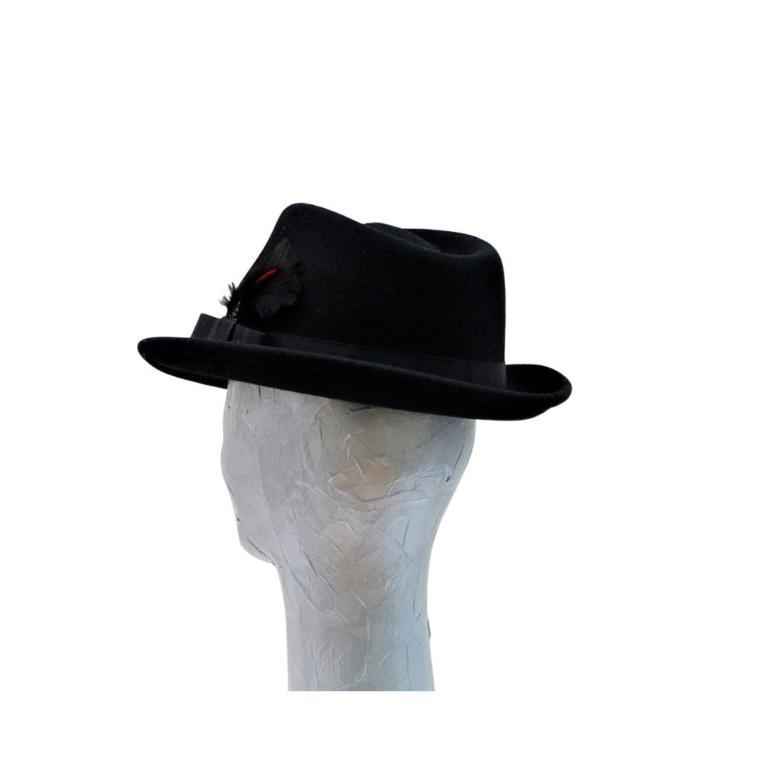 Jackson - Gentleman's 100% Wool  Waterproof Black Trilby Hat