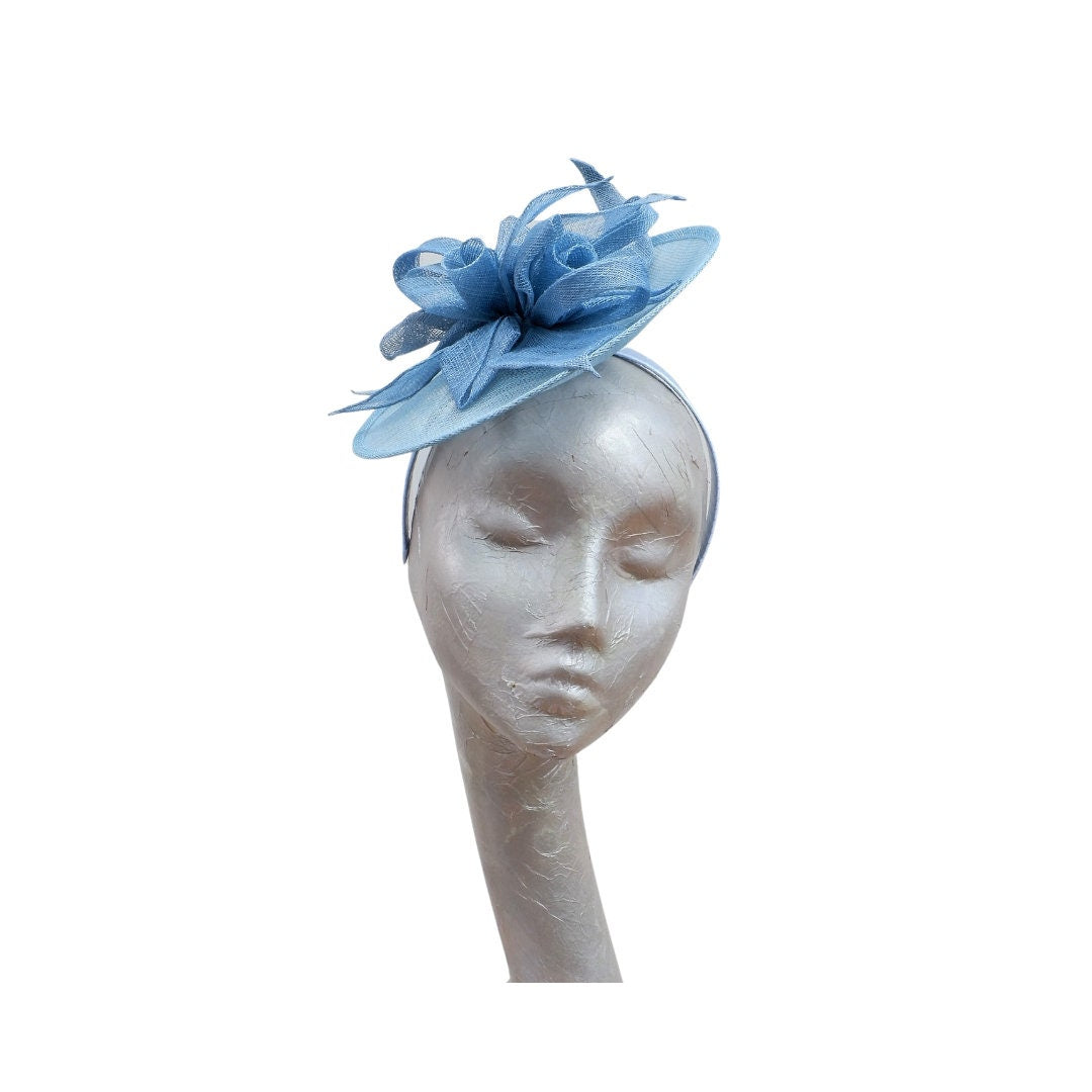 Yasmin - Airforce Blue Sinamay fascinator
