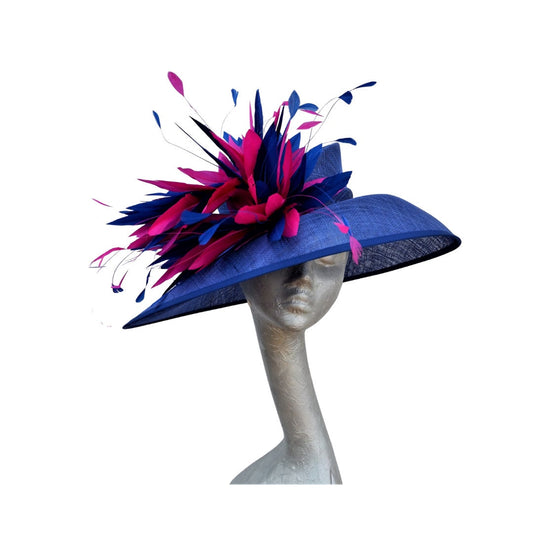 Sherry- Sapphire blue & Cerise pink hat