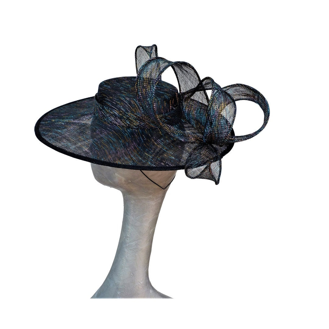 Tammy - Rainbow Lurex Boater - Available in two Colours Black & Ivory