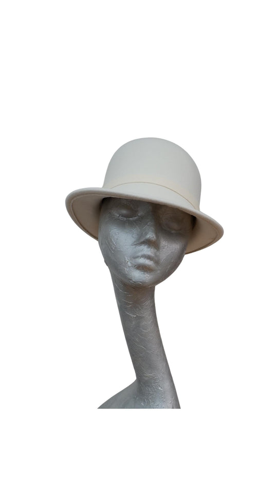Eloise - Cloche Bell shaped Felt hat Available Black & Cream