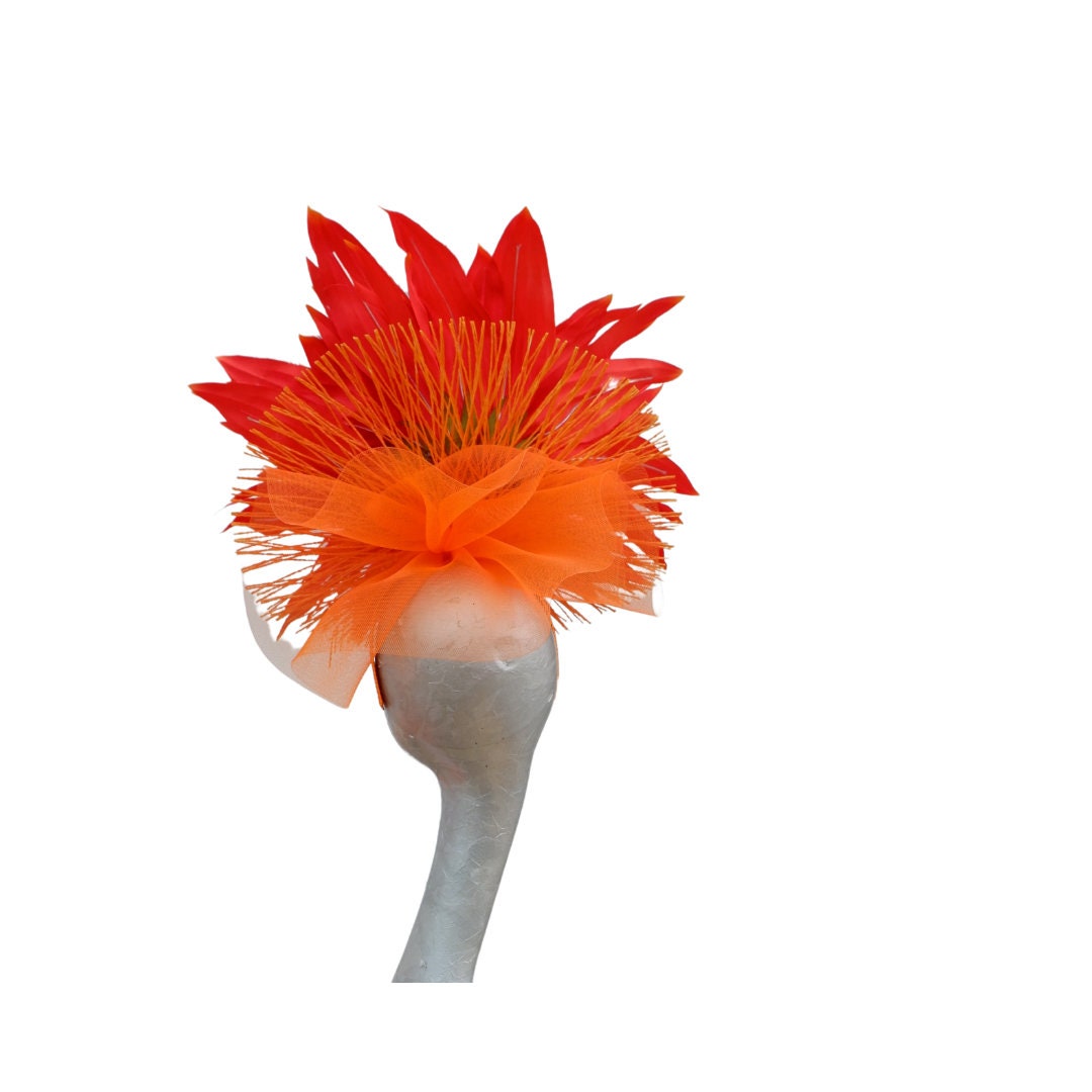 Gerbera - Orange Headpiece