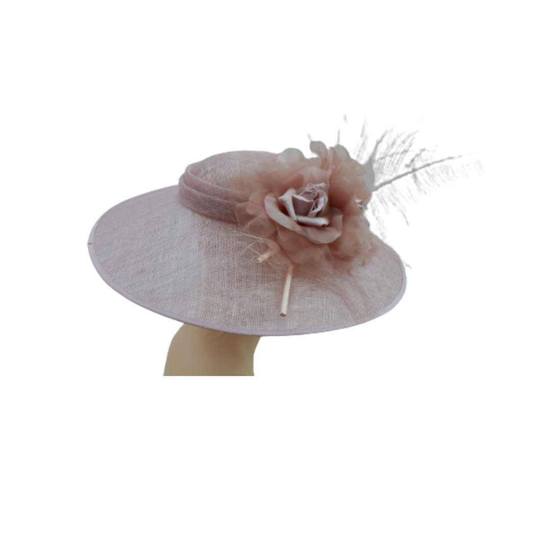 Medium detailed Nude Sinamay fascinator/ Hat