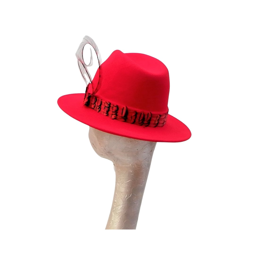 Bailey - Scarlet Red Felt Fedora Hat