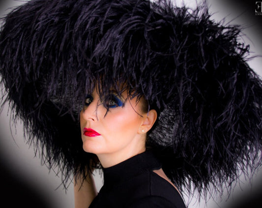 Emma - Extra large Ostrich Feather Hat